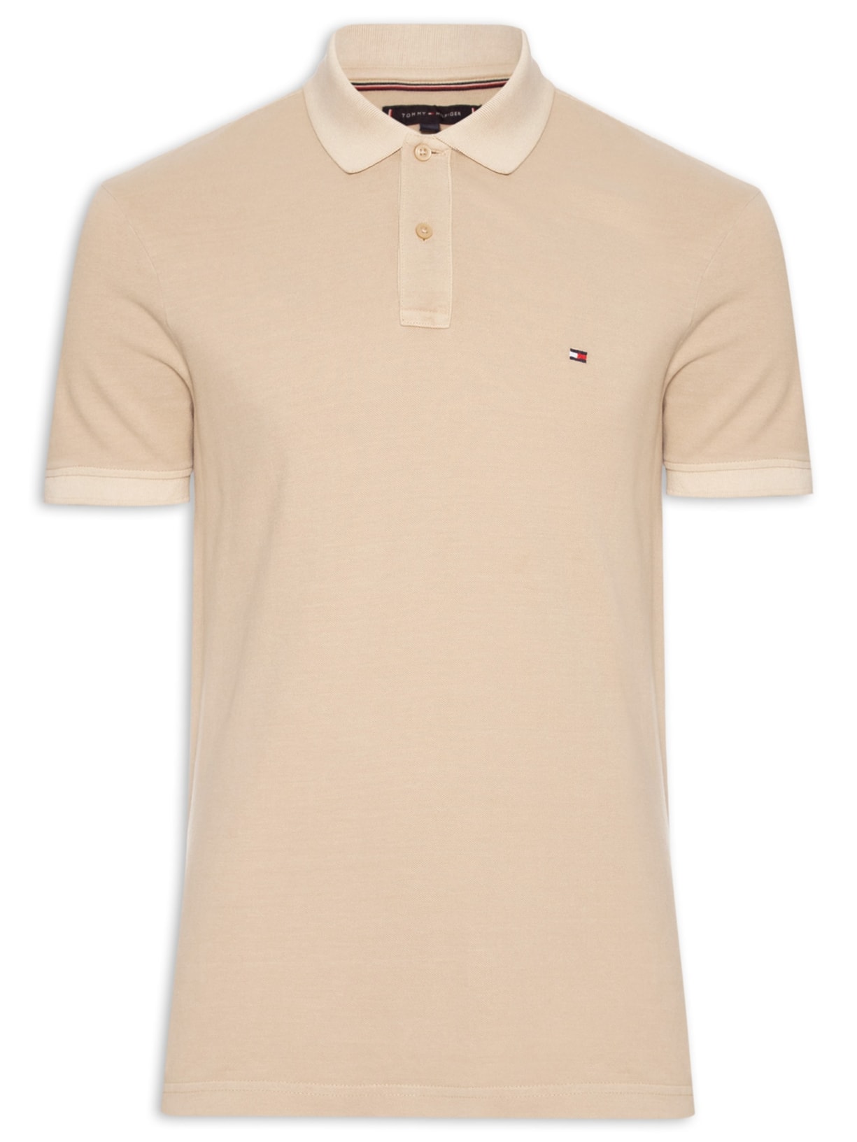 Polo Masculina Regular Fit Garment Dye Algodão - Bege