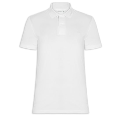 Polo Masculina Regular Fit Gola Jacquard Ultra Light Piquet - Branco
