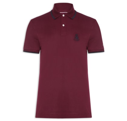 Polo Masculina Regular Fit Holiday Crest - Vermelho