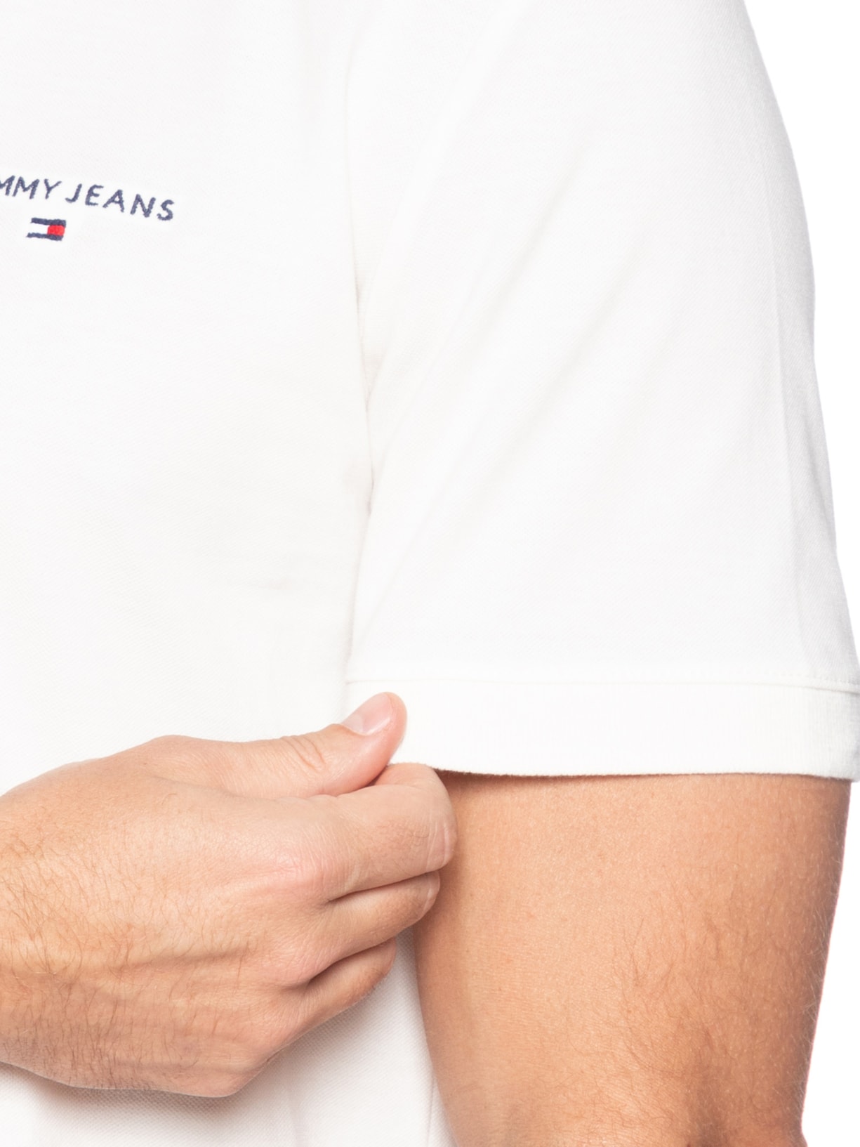 Polo Masculina Regular Fit Linear Branco Tommy Jeans