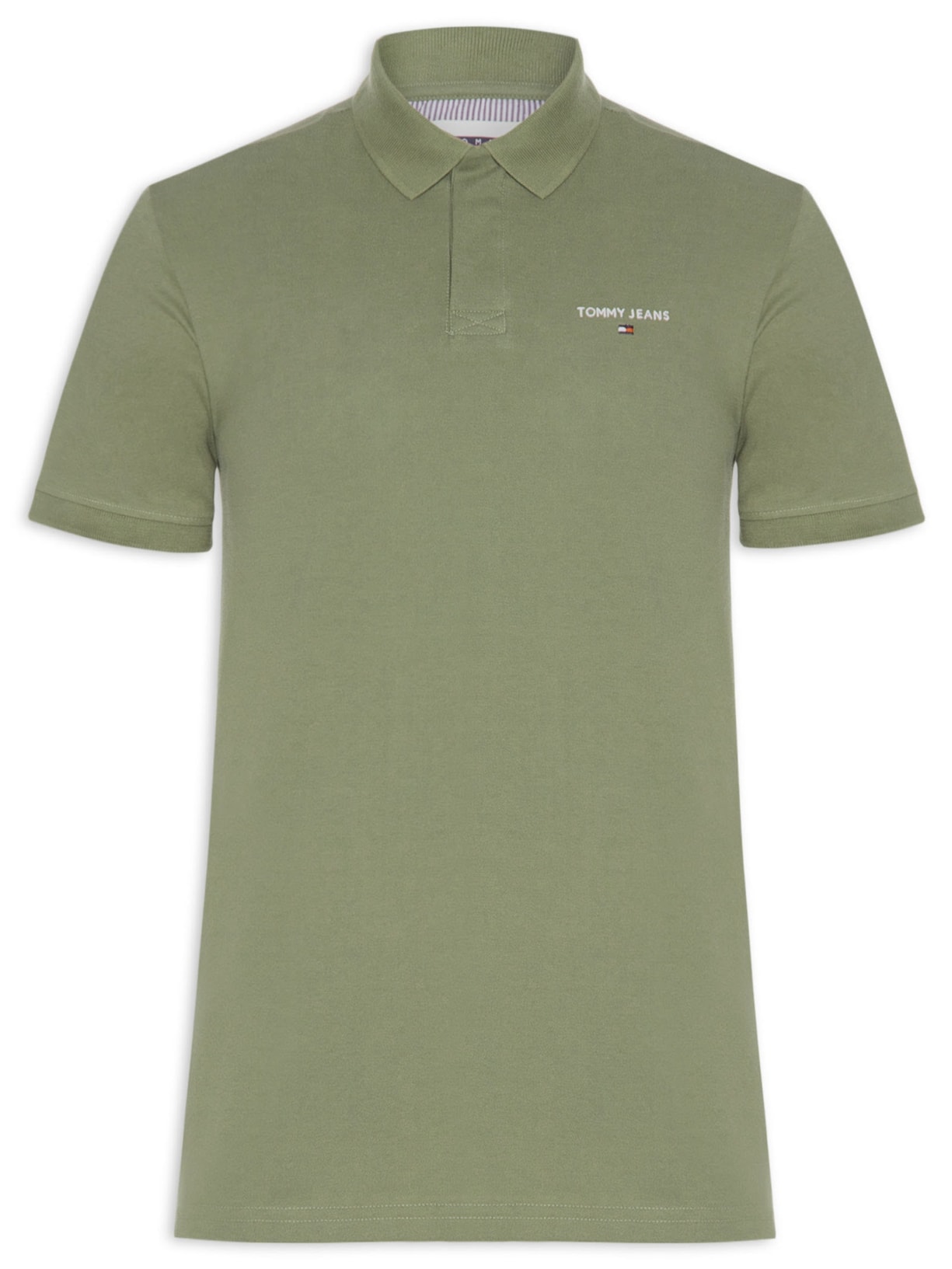 Polo Masculina Regular Fit Linear Verde Tommy Jeans