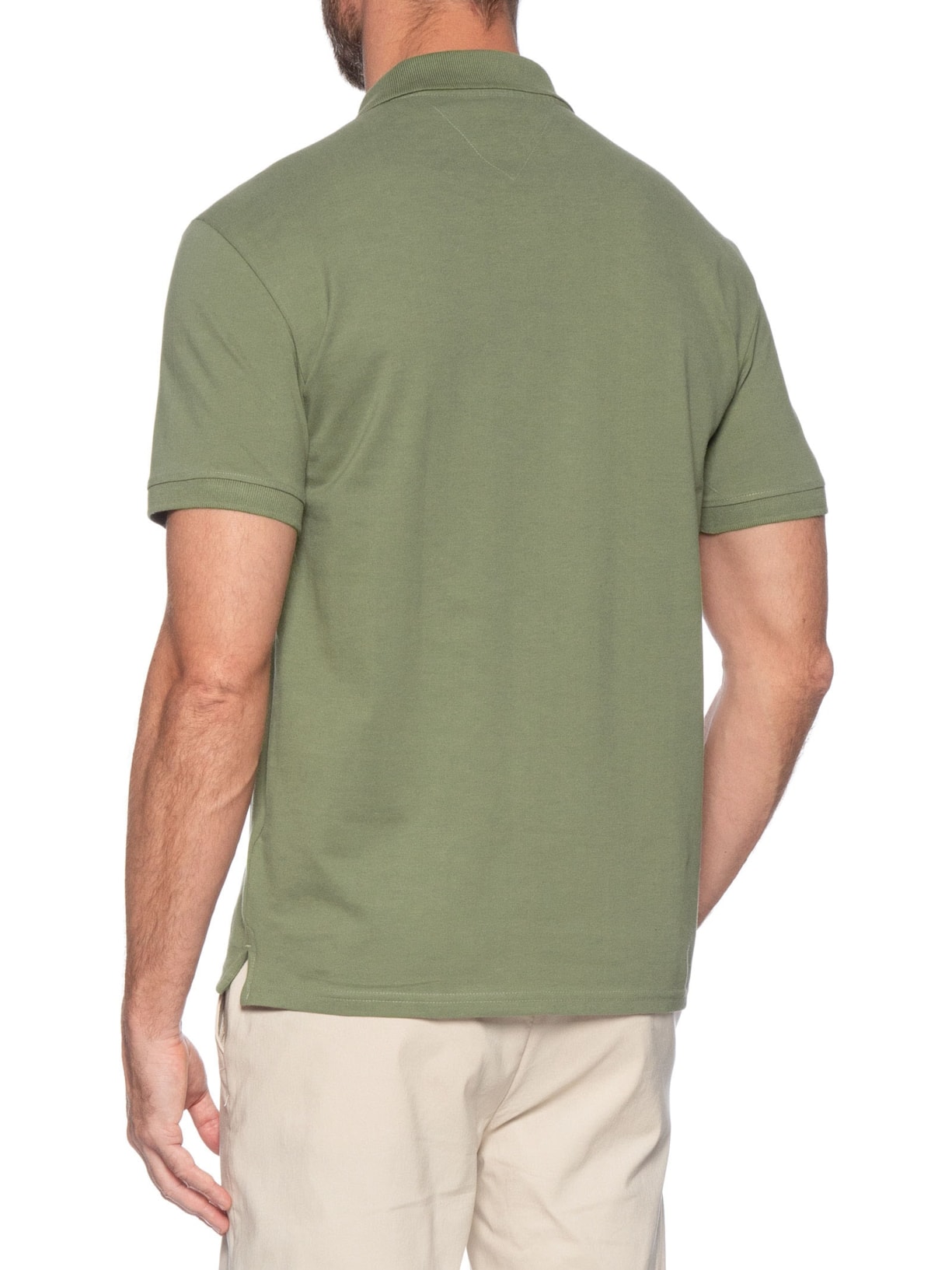 Polo Masculina Regular Fit Linear Verde Tommy Jeans