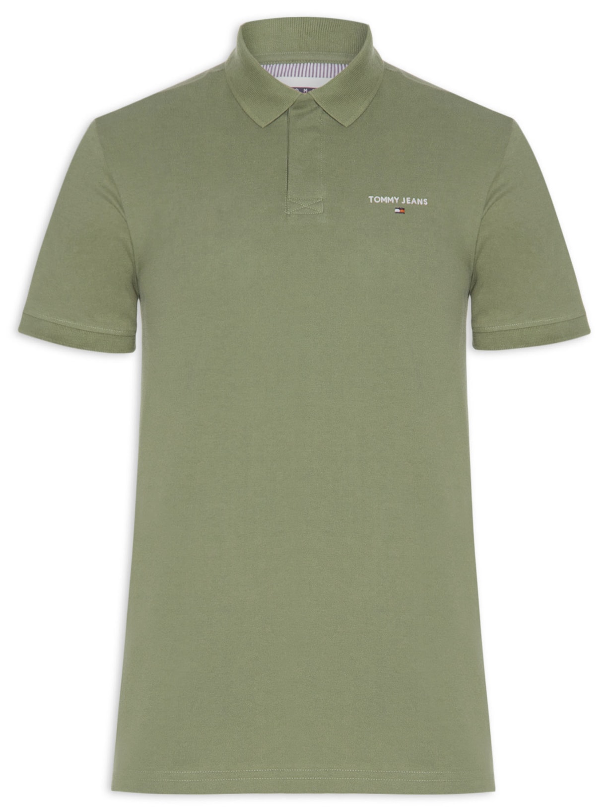 Polo Masculina Regular Fit Linear Verde Tommy Jeans