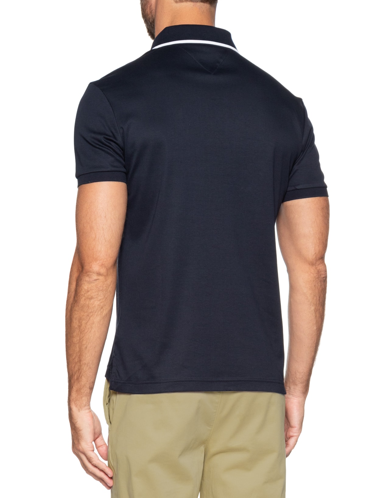 Polo Masculina Regular Fit Liquid Cotton Azul Tommy Hilfiger