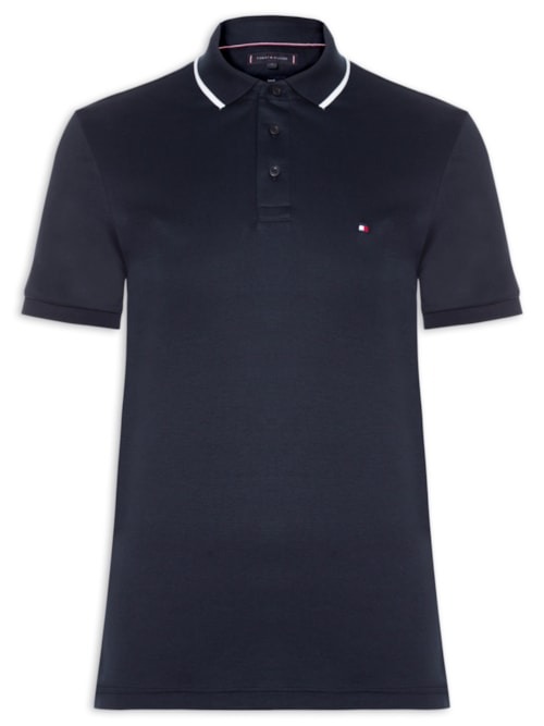 Polo Masculina Regular Fit Liquid Cotton - Azul