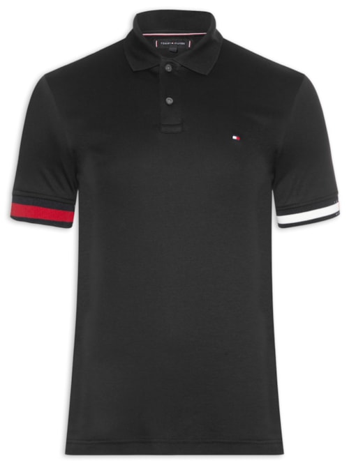 Polo Masculina Regular Fit Liquid Cotton - Preto
