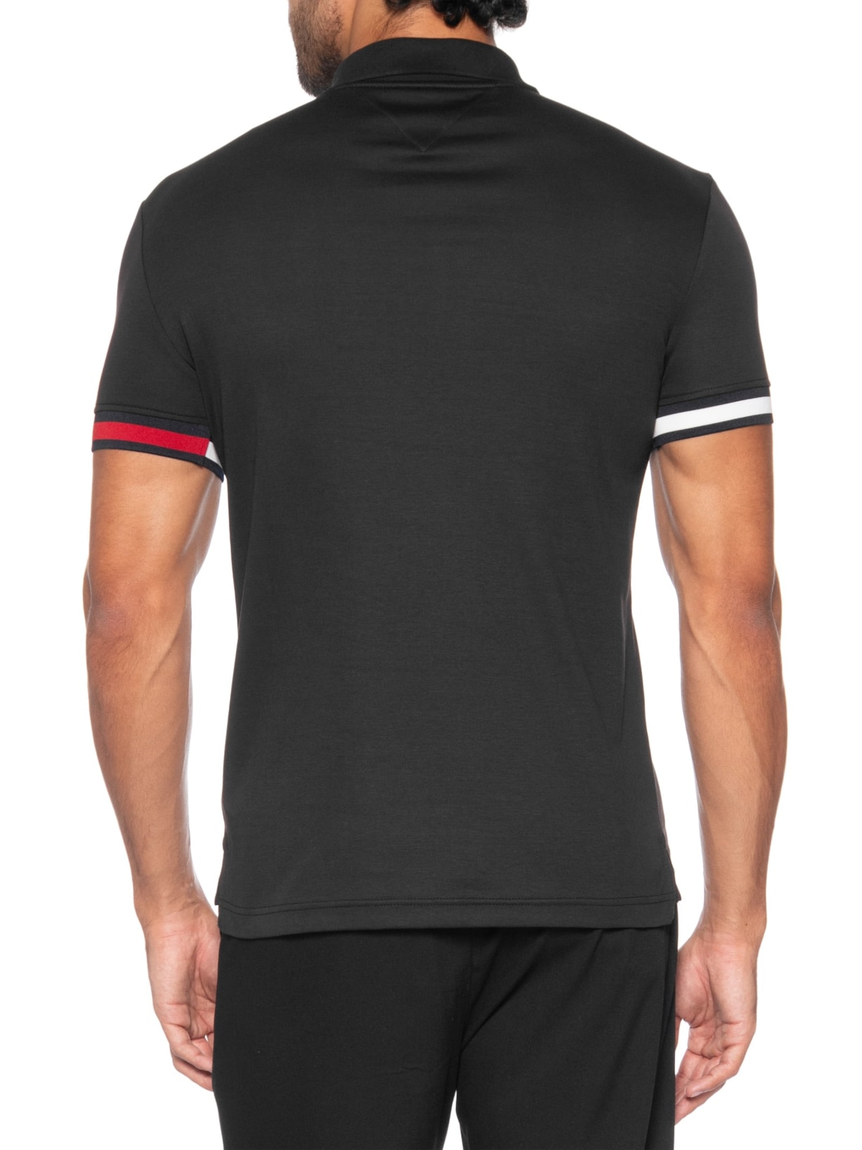 Polo Masculina Regular Fit Liquid Cotton Preto Tommy Hilfiger