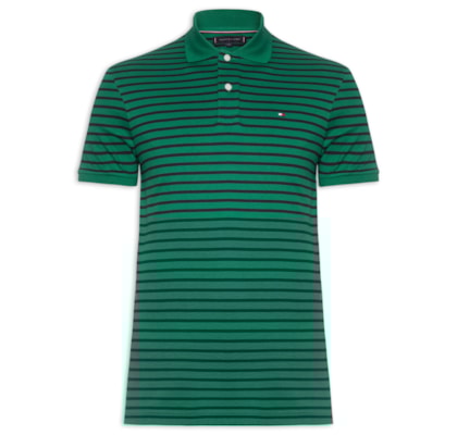 Polo Masculina Regular Fit Liquid Cotton - Verde