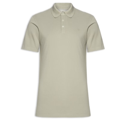 Polo Masculina Regular Fit Logo Bordado - Bege