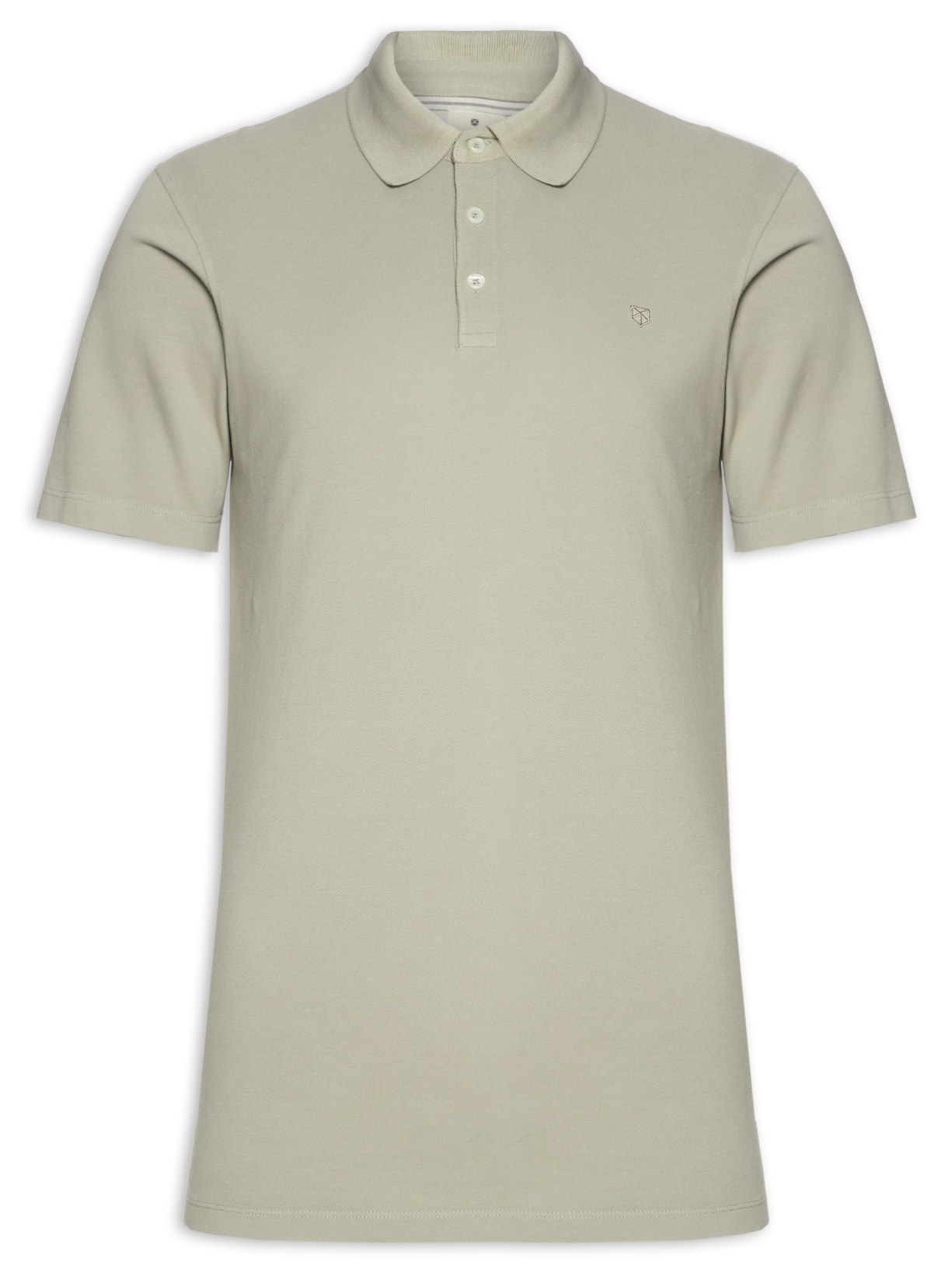 Polo Masculina Regular Fit Logo Bordado - Bege
