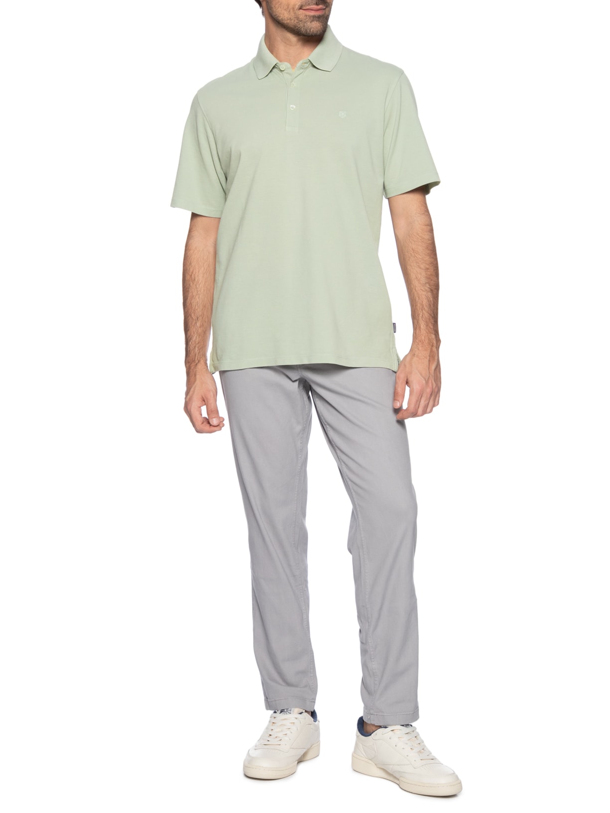 Polo Masculina Regular Fit Logo Bordado Verde Jack & Jones