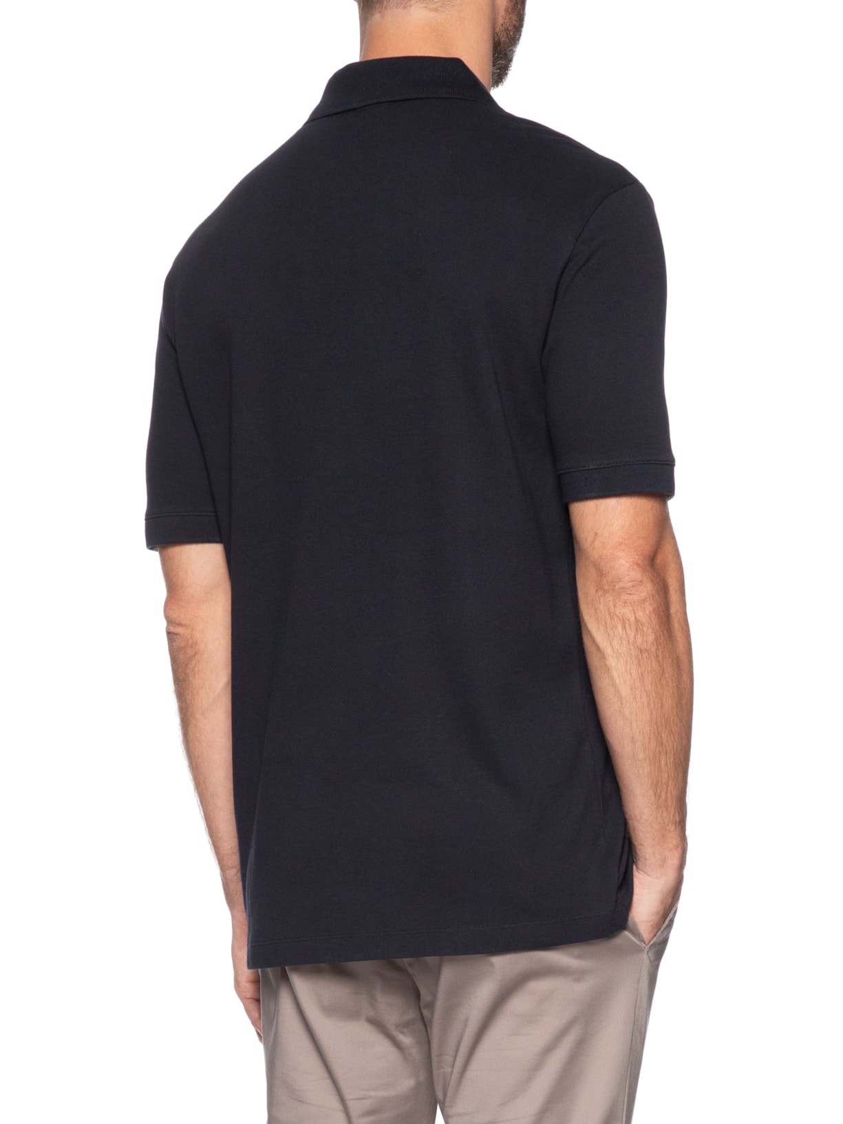 Polo Masculina Regular Fit Logo Milano Azul Armani Exchange