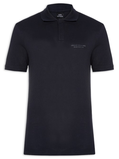 Polo Masculina Regular Fit Logo Milano - Azul
