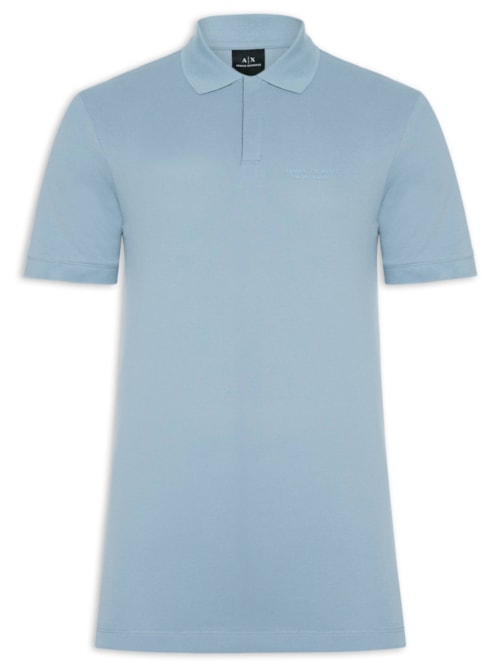 Polo Masculina Regular Fit Logo Milano - Azul