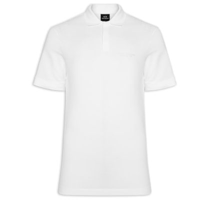 Polo Masculina Regular Fit Logo Milano - Branco