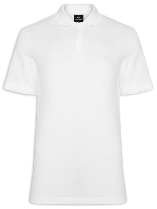 Polo Masculina Regular Fit Logo Milano - Branco
