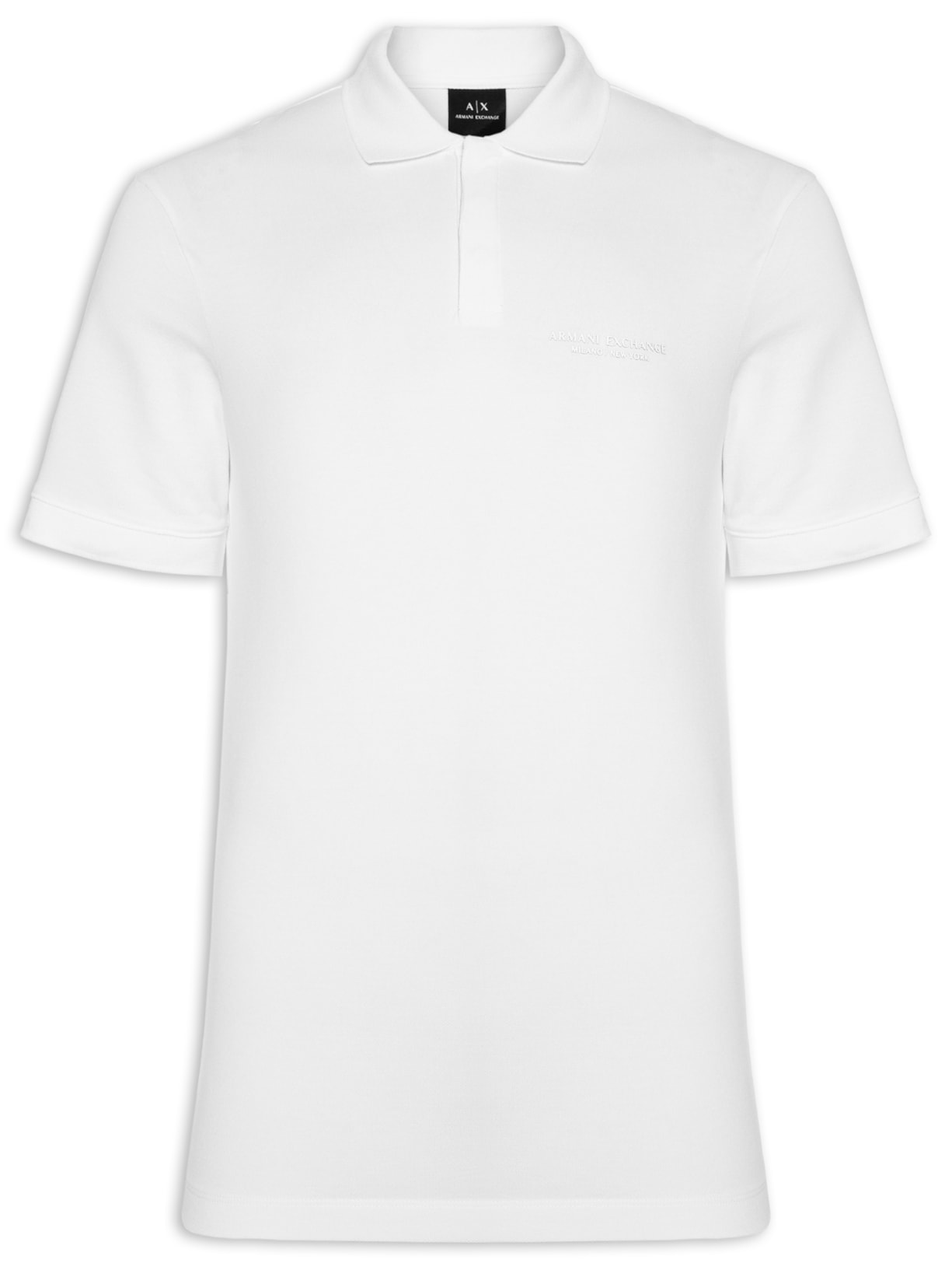 Polo Masculina Regular Fit Logo Milano - Branco