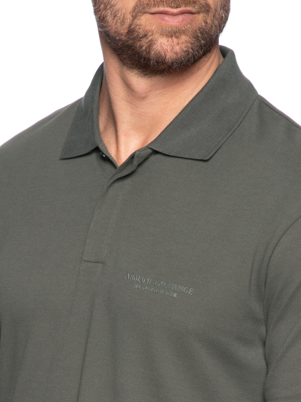 Polo Masculina Regular Fit Logo Milano Verde Armani Exchange