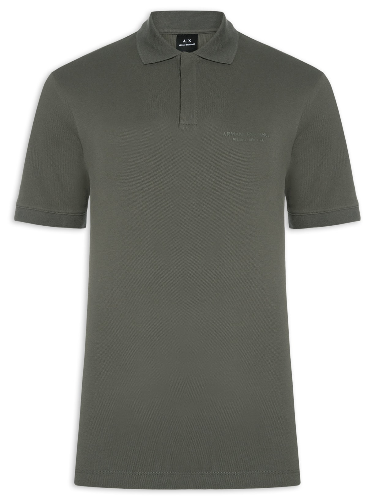 Polo Masculina Regular Fit Logo Milano Verde Armani Exchange