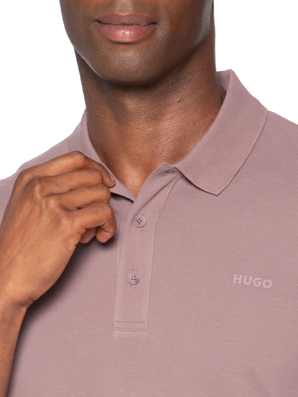 Polo Masculina Regular-Fit Logo Print Donos222 Marrom Hugo