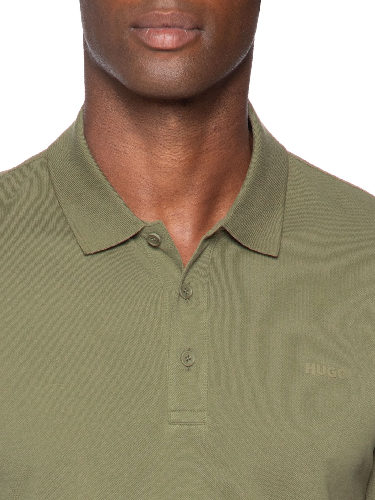 Polo Masculina Regular-Fit Logo Print Donos222 Verde Hugo