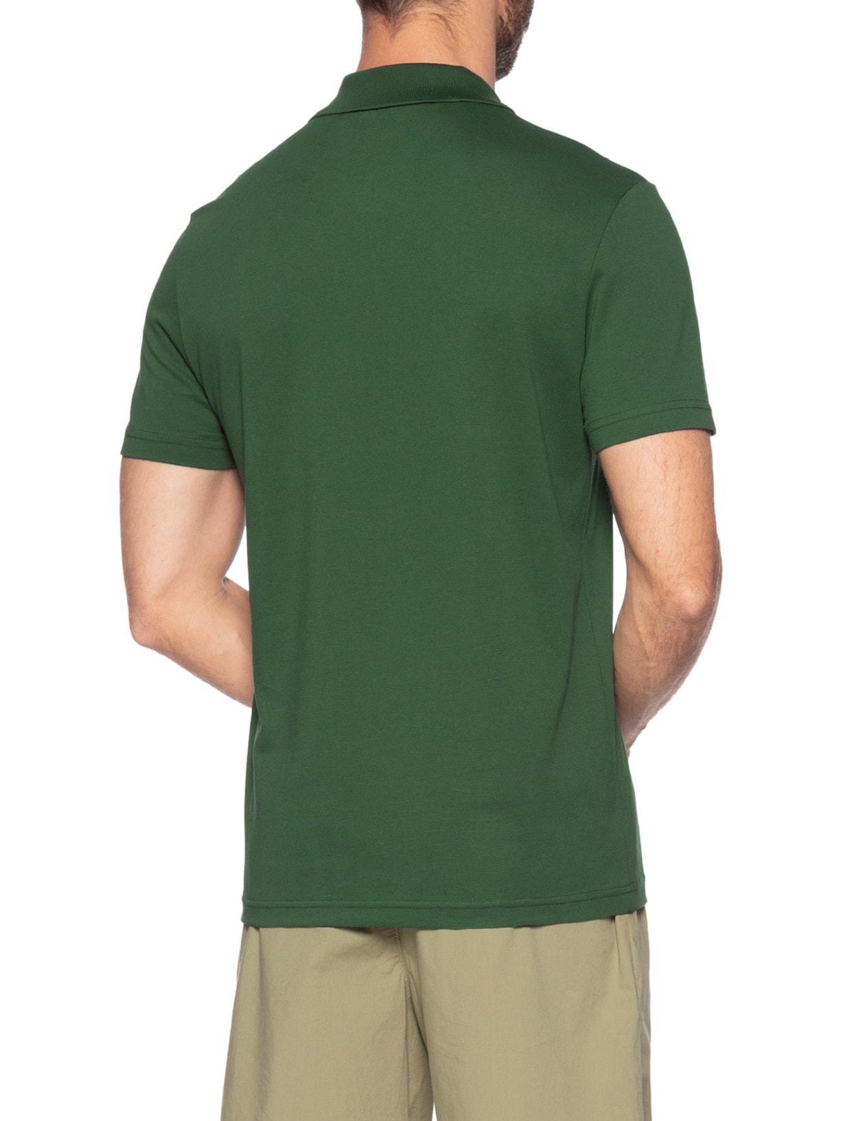 Polo Masculina Regular Fit Ottoman Peruano Verde Lacoste