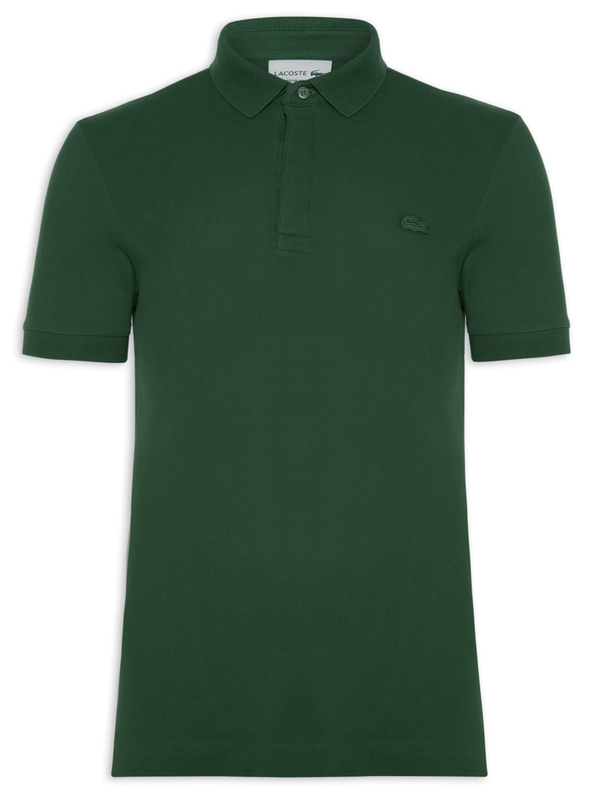 Polo Masculina Regular Fit Paris Em Piquet Stretch - Verde