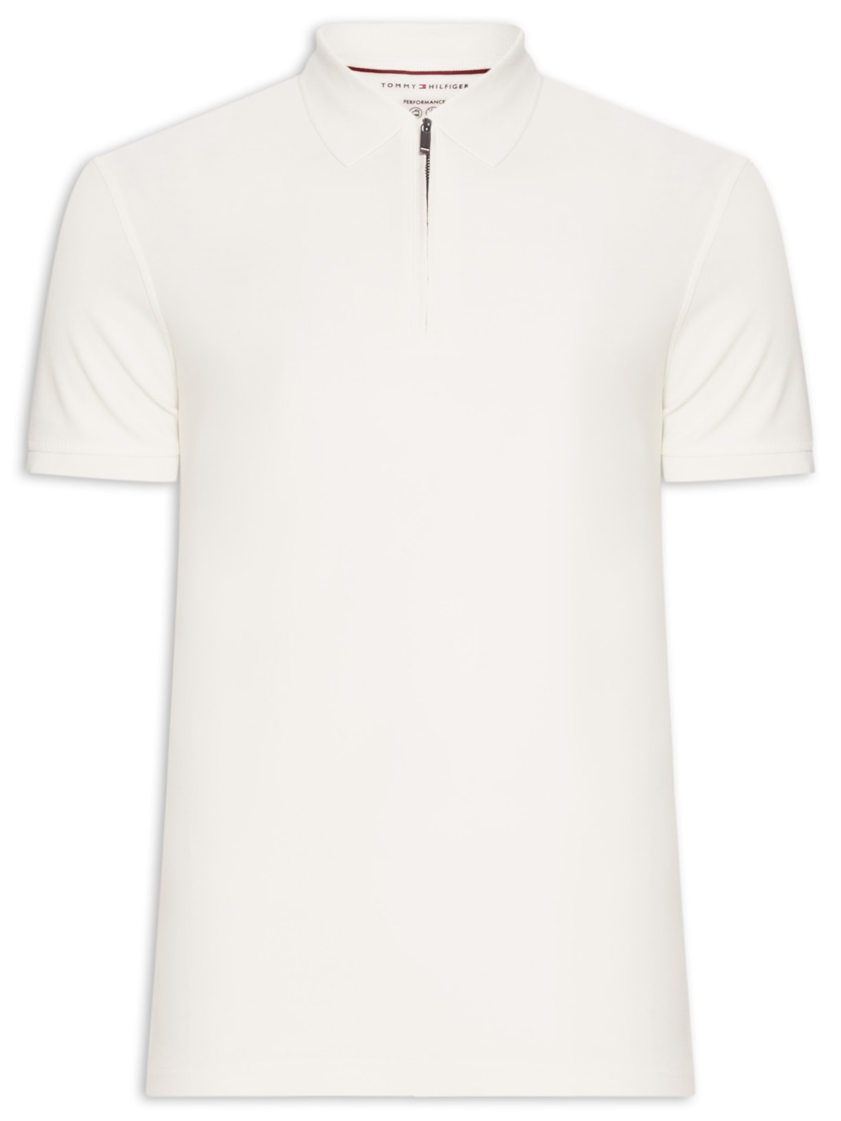 Polo Masculina Regular Fit Performance Half Zip Em Algodão Orgânico - Off White