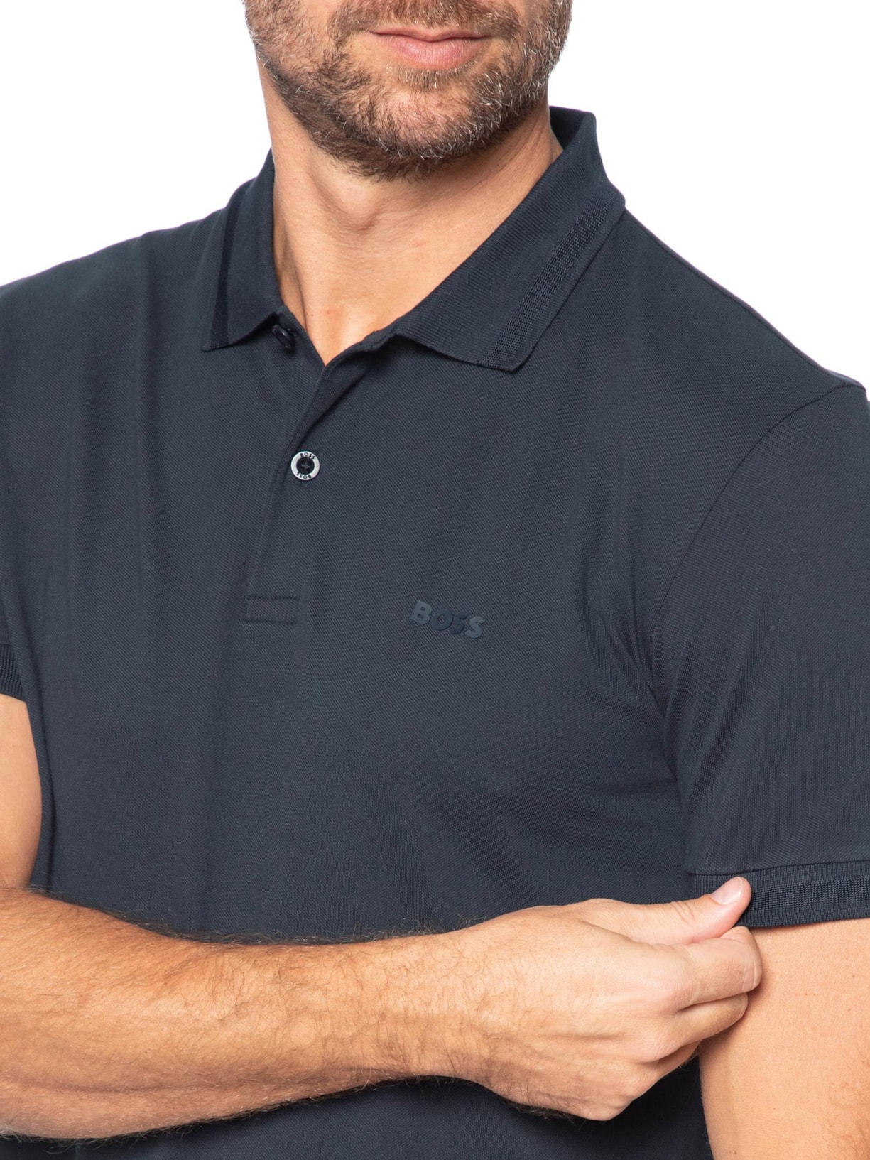 Polo Masculina Regular Fit Pio 1 Azul Boss