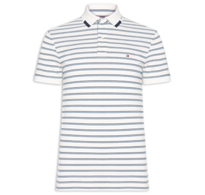 Polo Masculina Regular Fit Pique Grafic Collar - Azul