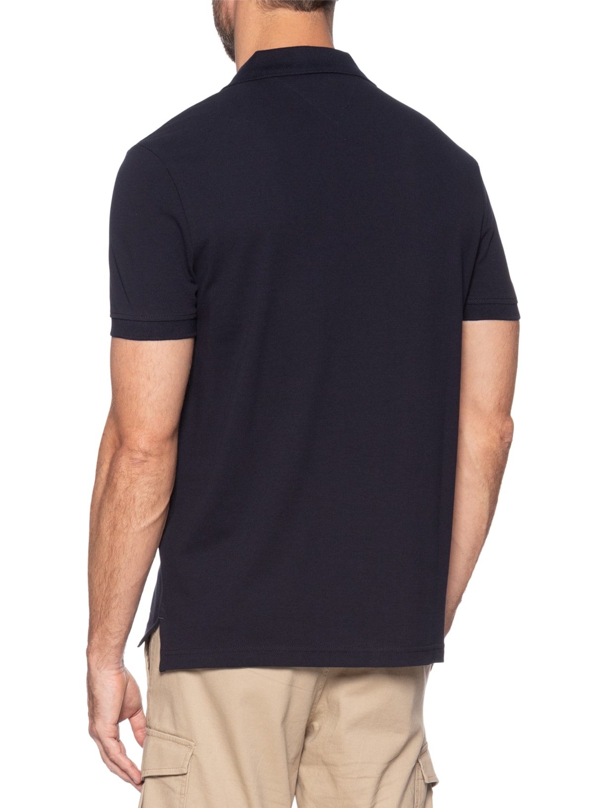 Polo Masculina Regular Fit Piquet Flag Azul Tommy Hilfiger