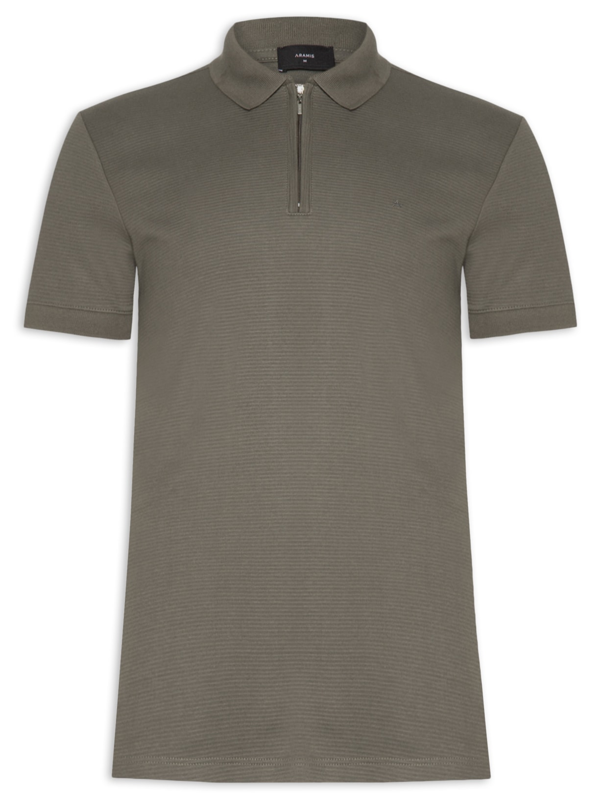 Polo Masculina Regular Fit Textura Suedine Canelado - Verde