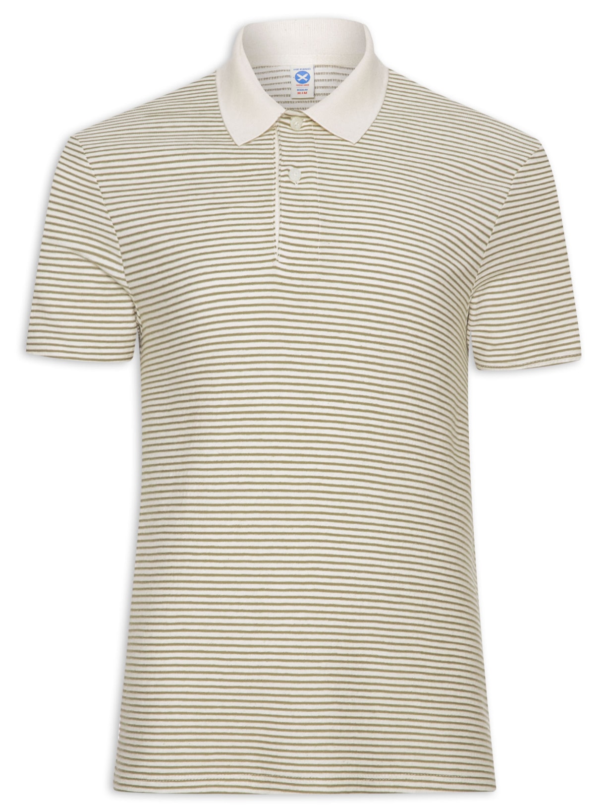 Polo Masculina Regular Fit Texturizada Listras Fio Tinto Off White Hering