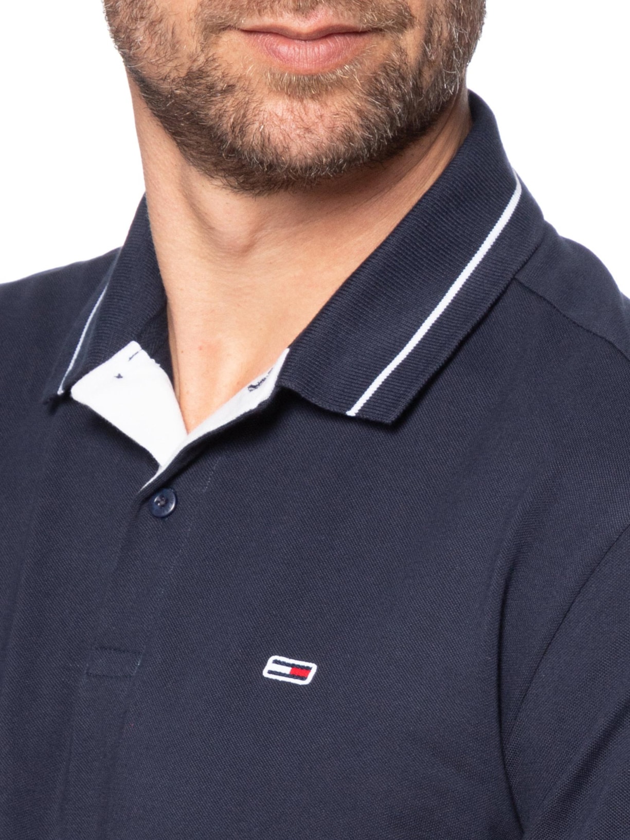 Polo Masculina Regular Fit Tipped Azul Tommy Jeans