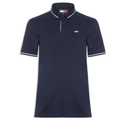 Polo Masculina Regular Fit Tipped - Azul