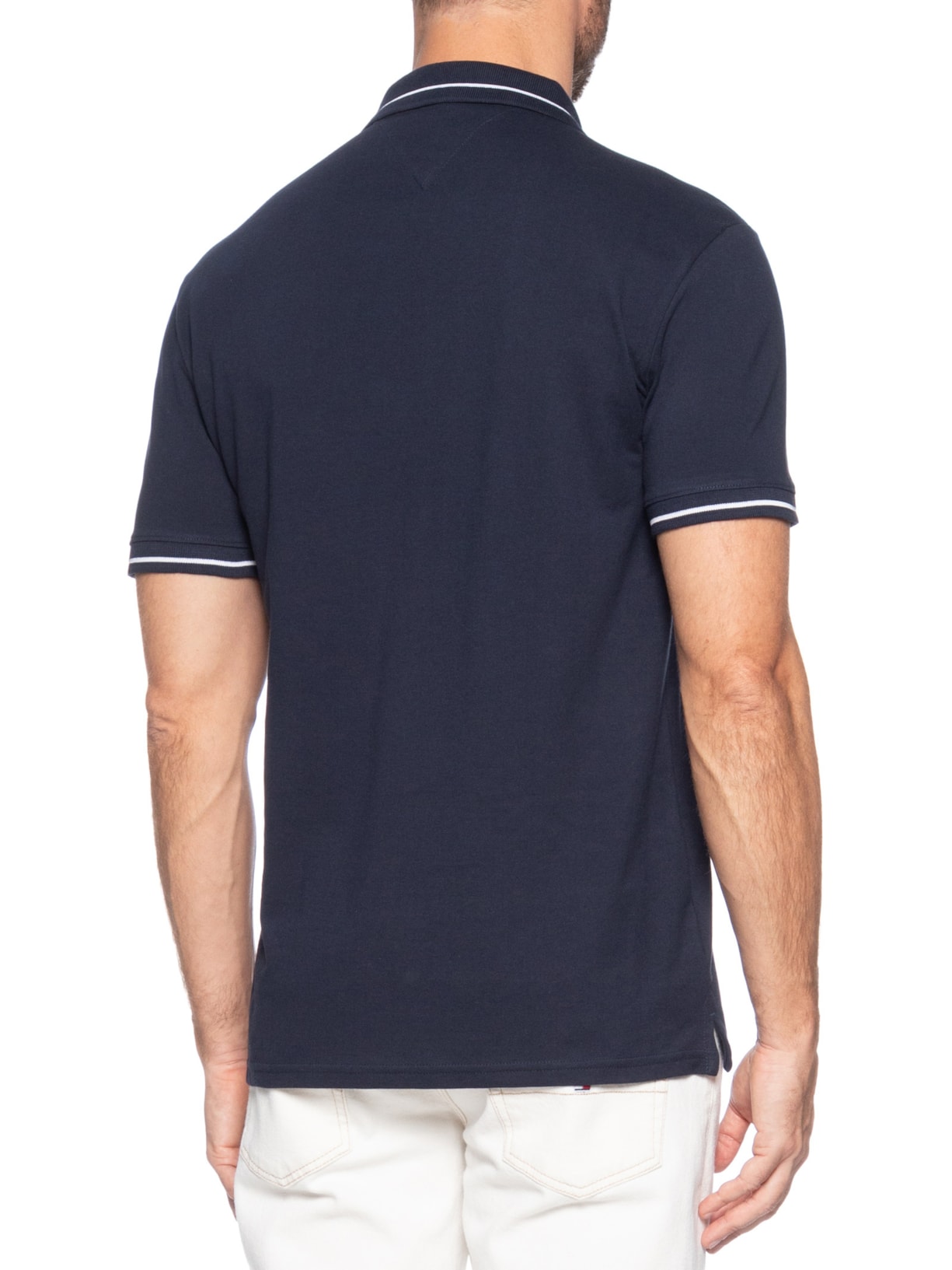 Polo Masculina Regular Fit Tipped Azul Tommy Jeans