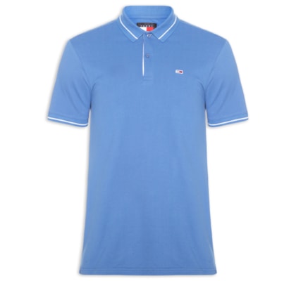Polo Masculina Regular Fit Tipped - Azul