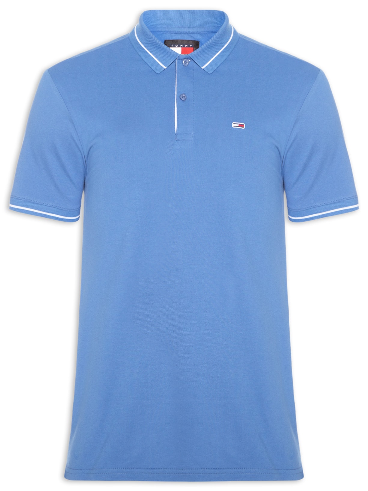 Polo Masculina Regular Fit Tipped - Azul