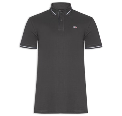 Polo Masculina Regular Fit Tipped - Cinza