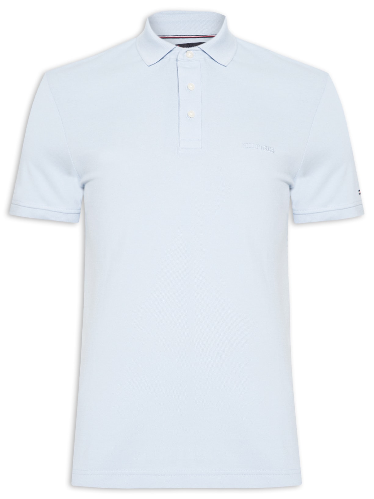 Polo Masculina Regular Fit Tonal Monotype Em Algodão - Azul