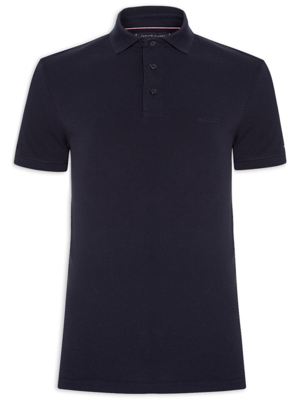 Polo Masculina Regular Fit Tonal Monotype Em Algodão - Azul