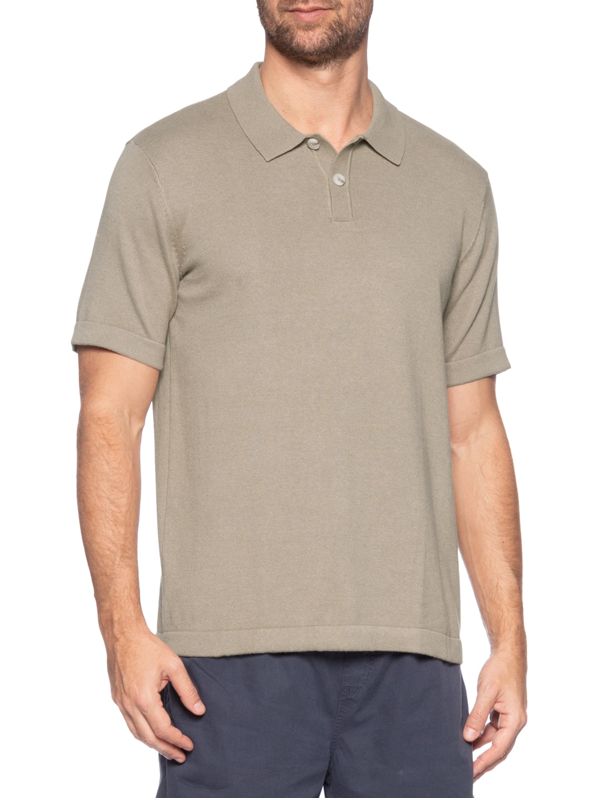 Polo Masculina Regular Fit Tricot Mescla Bege Hering