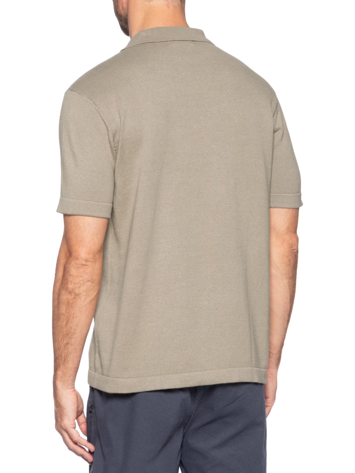 Polo Masculina Regular Fit Tricot Mescla Bege Hering