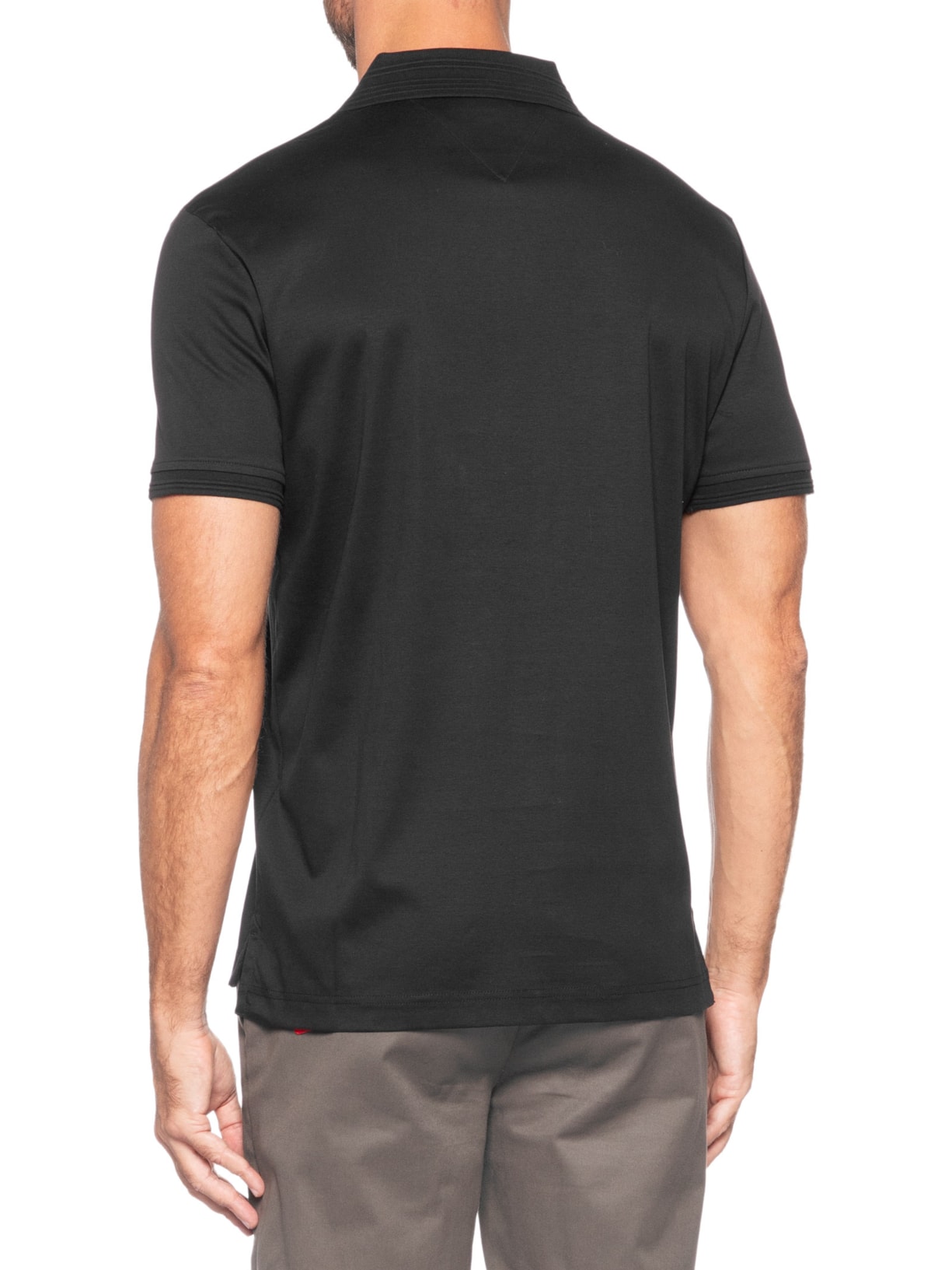 Polo Masculina Regular Fit V-Nk Interlock Preto Tommy Hilfiger