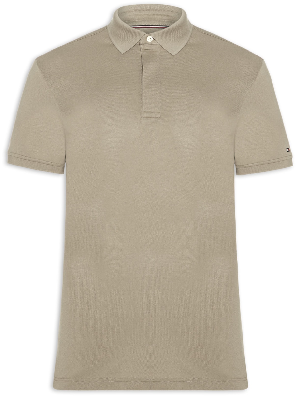 Polo Masculina Regular Fit Vista Coberta Bege Tommy Hilfiger