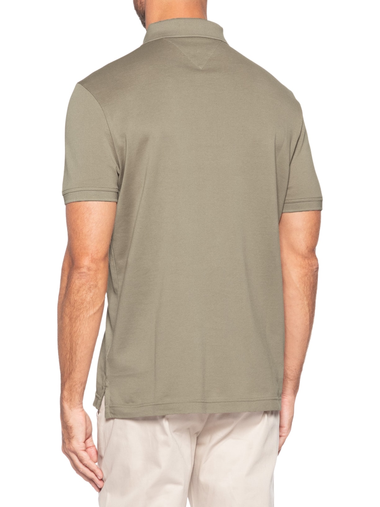Polo Masculina Regular Fit Vista Coberta Bege Tommy Hilfiger