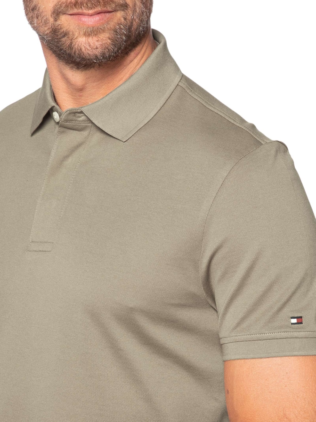 Polo Masculina Regular Fit Vista Coberta Bege Tommy Hilfiger