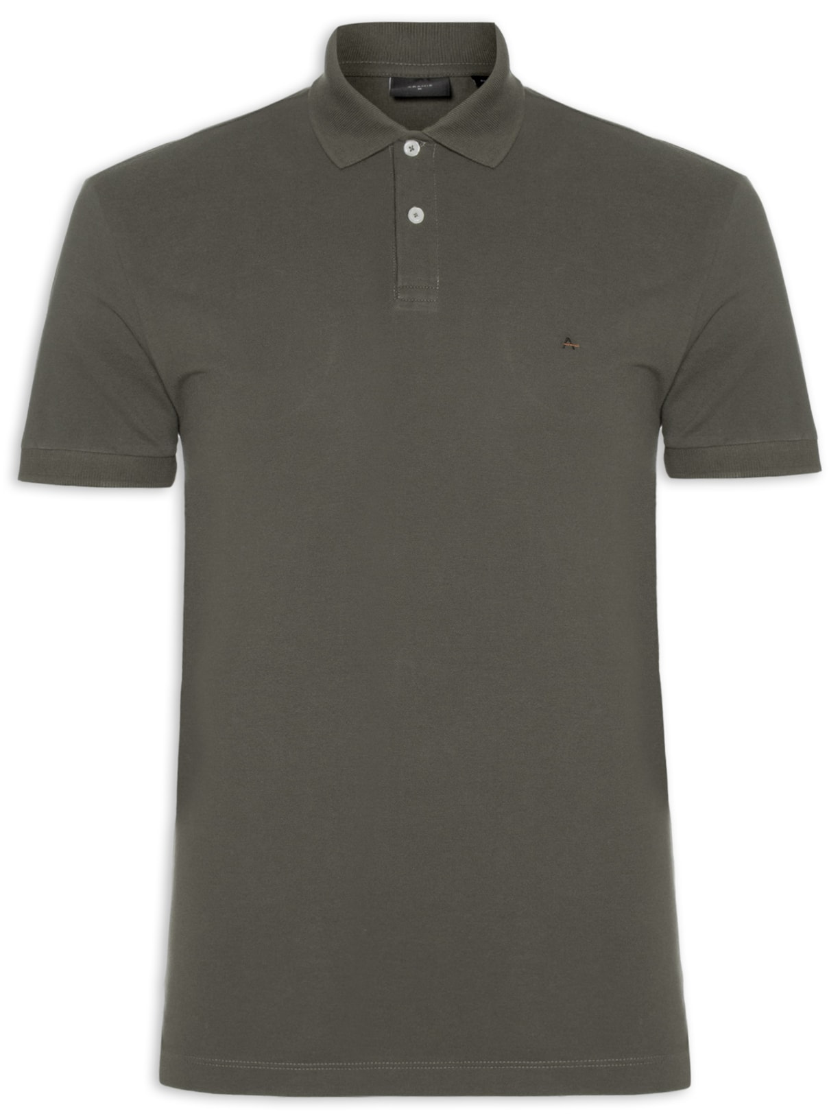 Polo Masculina Regular Fit Vista com Detalhe Interno - Verde