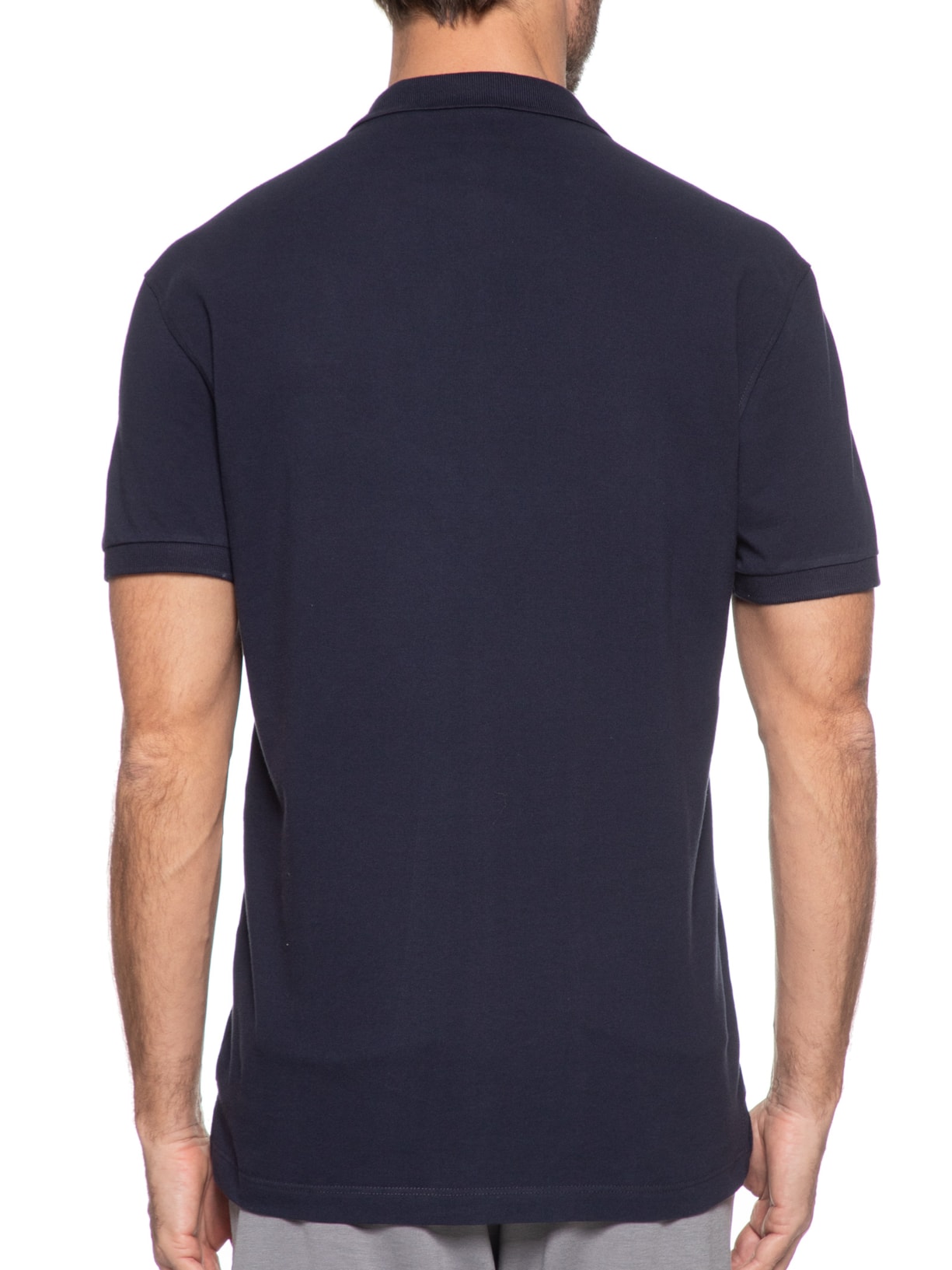 Polo Masculina Regular Fit Vista Detalhe Interno Azul Aramis