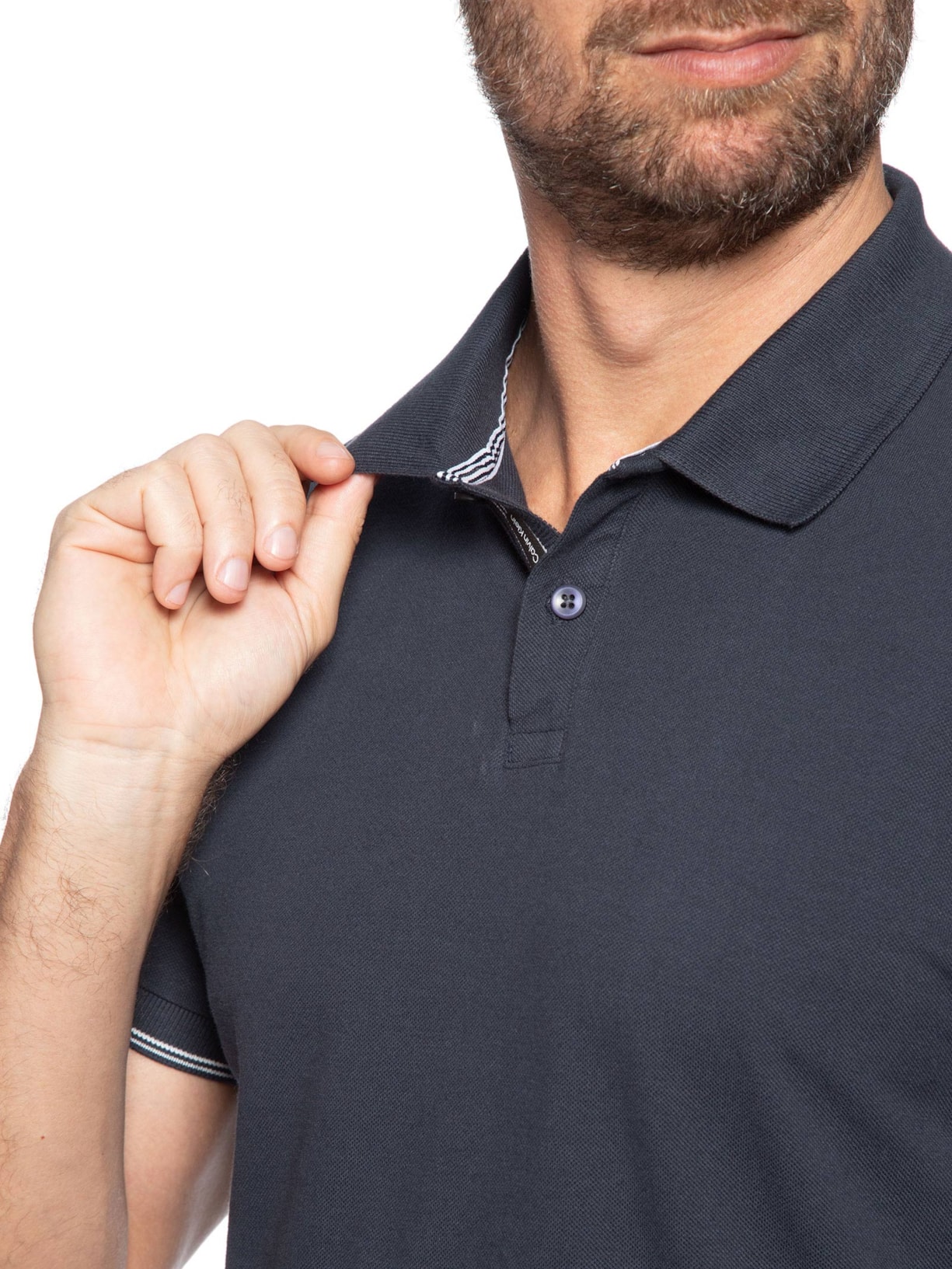 Polo Masculina Regular Friso Peitilho l Azul Calvin Klein